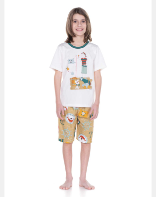 PIJAMA MANGA CURTA E BERMUDA