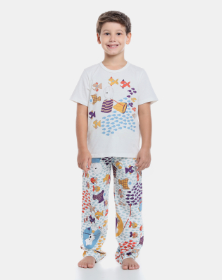 Pijama manga curta e calça