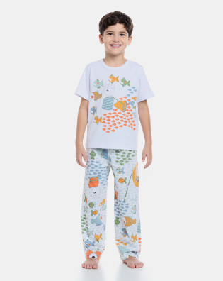 Pijama manga curta e calça 