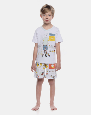 Pijama Manga Curta e Bermuda
