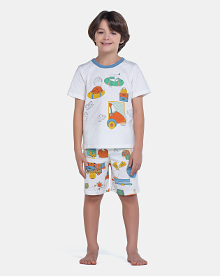 Pijama Manga Curta e Bermuda