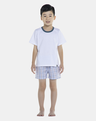 Pijama Masculino Kids Manga Curta e Short Tricoline
