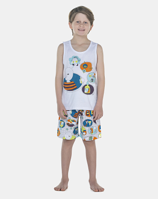 Pijama Masculino Kids  Regata e Bermuda