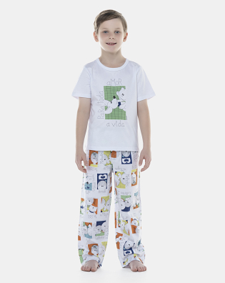 Pijama Masculino Kids Manga Curta e Calça