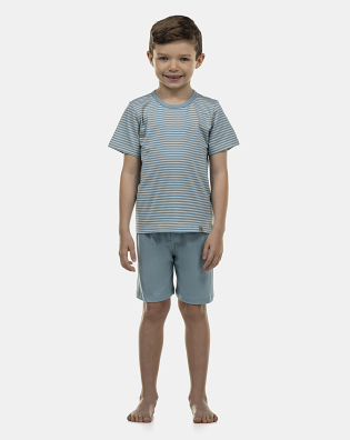 Pijama Masculino Kids Manga Curta e Bermuda