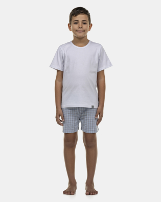 Pijama Masculino Kids Manga Curta e Short Tricoline