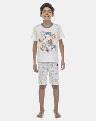 Pijama Masculino Kids Manga Curta e short