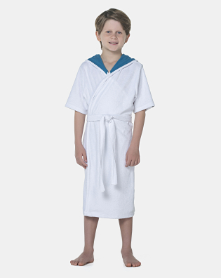 Roupão Masculino Kids Manga Curta Atoalhado Com Touca