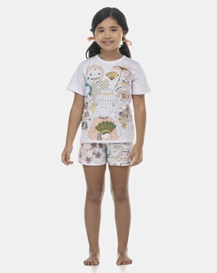 Pijama Feminino Kids Manga Curta e Short