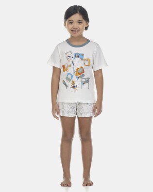 Pijama Feminino Kids Manga Curta e Short
