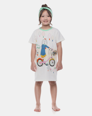 Sonhart Pijama Camisão Feminino Infantil Manga Curta Pat e Ted