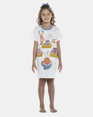 Camisão Feminino Kids Manga Curta