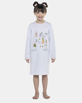 Camisão Feminino Kids Manga Longa Com Bolsos Moletinho