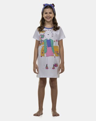 Camisão Feminino Kids Manga Curta
