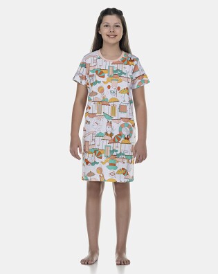 Camisão Feminino Kids Manga Curta