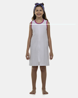 Roupão Feminino Kids Regata Zíper Atoalhado