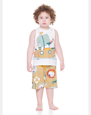 Conjunto Masculino Baby Regata e Bermuda