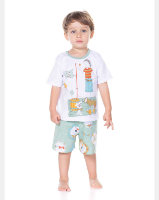 Pijama manga curta e bermuda   