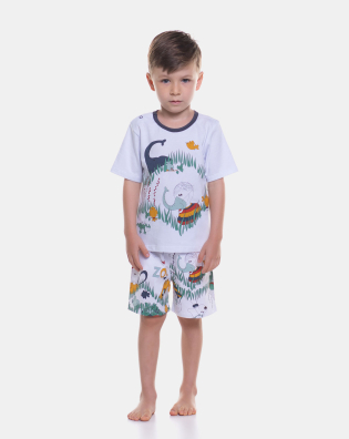 Pijama manga curta e bermuda