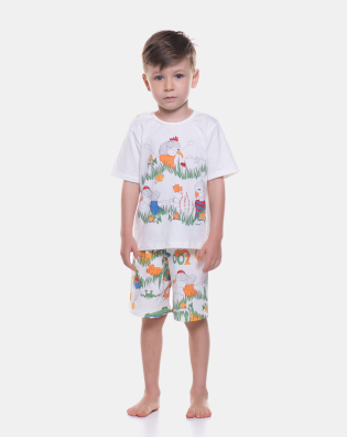 Pijama manga curta e bermuda