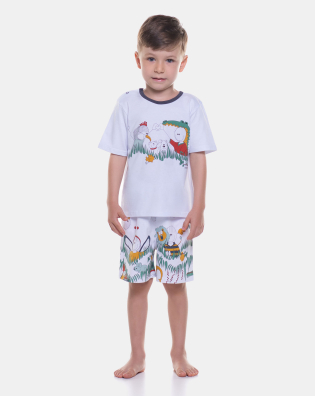 Pijama manga curta e bermuda