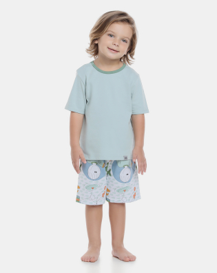 Pijama manga curta e bermuda   