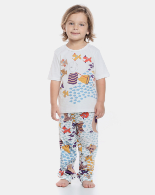 Pijama manga curta e calça    
