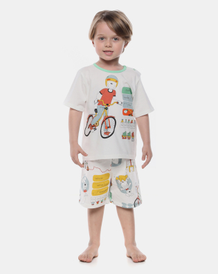 Pijama Manga Curta e Bermuda