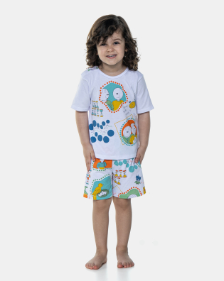 Pijama Manga Curta e Bermuda