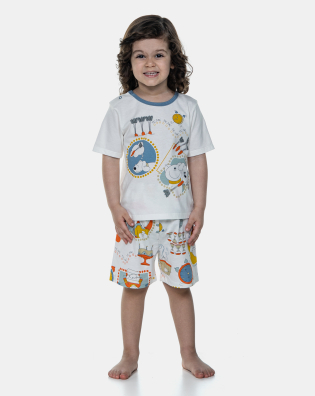 Pijama Manga Curta e Bermuda