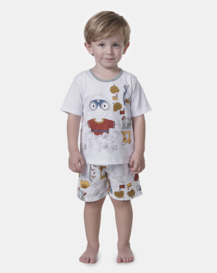 Pijama manga curta e bermuda