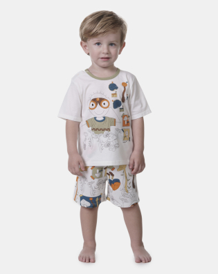 Pijama manga curta e bermuda