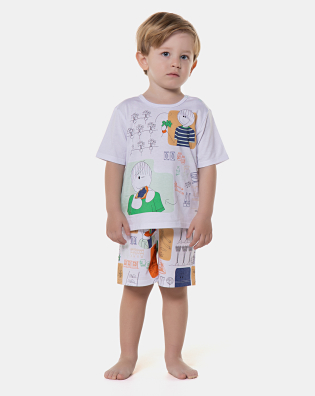 Pijama manga curta e bermuda 