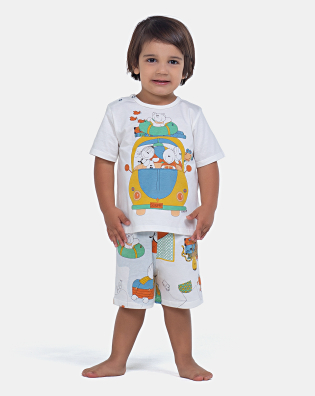 Pijama Manga Curta e Bermuda