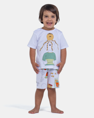 Pijama Manga Curta e Bermuda
