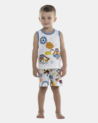 Pijama Masculino Baby Regata Machão e Bermuda