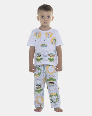 Pijama Masculino Baby Manga Curta e Calça
