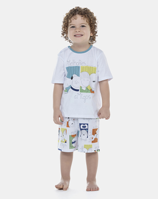 Pijama Masculino Baby Manga Curta e Bermuda