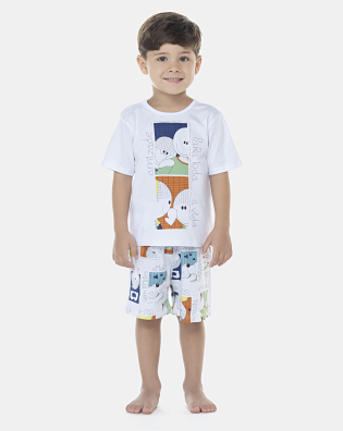 Pijama Masculino Baby Manga Curta e Bermuda