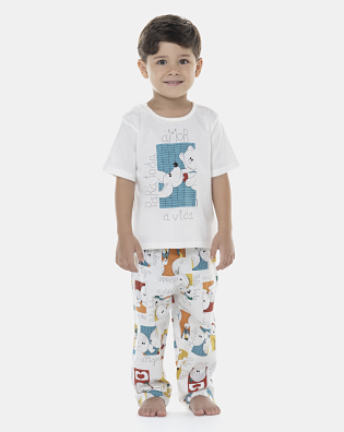 Pijama Masculino Baby Manga Curta e Calça