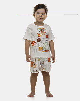 Pijama Masculino Baby Manga Curta e Bermuda
