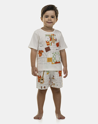 Pijama Masculino Baby Manga Curta e Bermuda