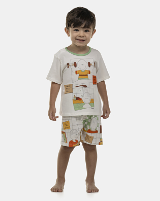 Pijama Masculino Baby Manga Curta e Bermuda