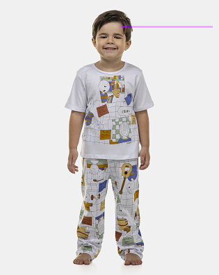 Pijama Masculino Baby Manga Curta e Calça