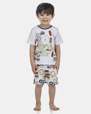 Pijama Masculino Baby Manga Curta e Bermuda
