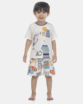 Pijama Masculino Baby Manga Curta e Bermuda