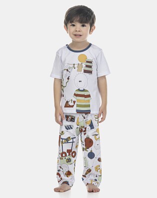 Pijama Masculino Baby Manga Curta e Calça