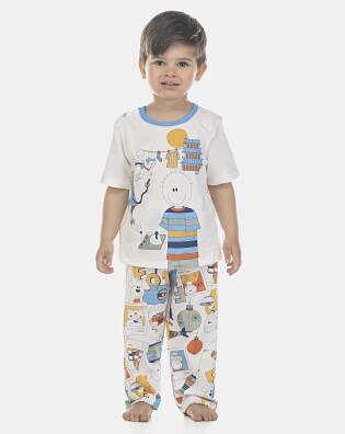 Pijama Masculino Baby Manga Curta e Calça