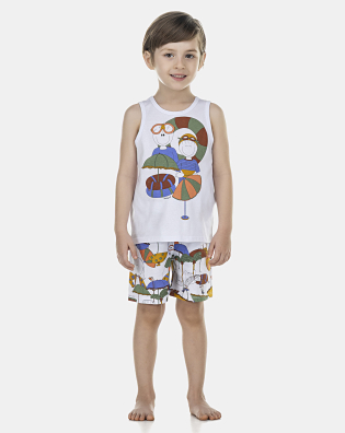 Pijama Masculino Baby Regata e Bermuda
