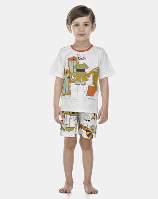 Pijama Masculino Baby Manga Curta e Bermuda
